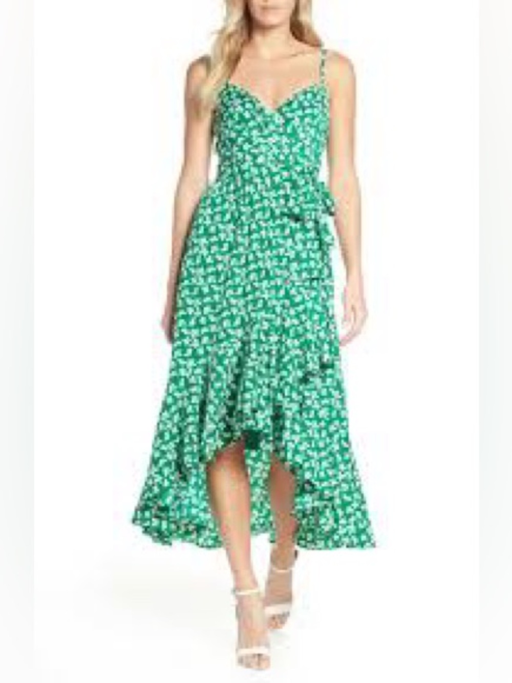 Eliza J Floral High/low Faux Wrap Midi Dress 🌟